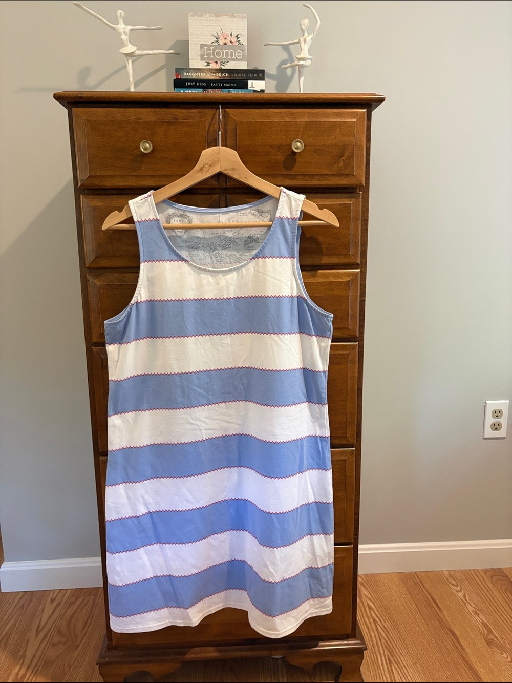Sleeveless Blue and White Striped Women’s Dress